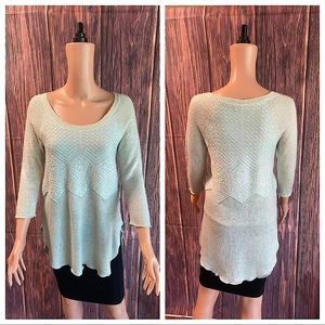 Free People size small seafoam green & cream wool boho tribal print sweaters
